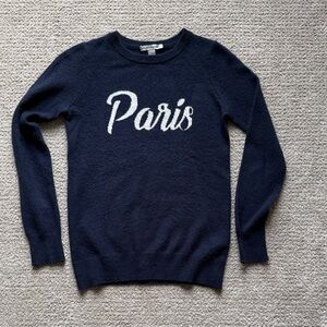 Autumn Cashmere Navy Sweater with Paris Design